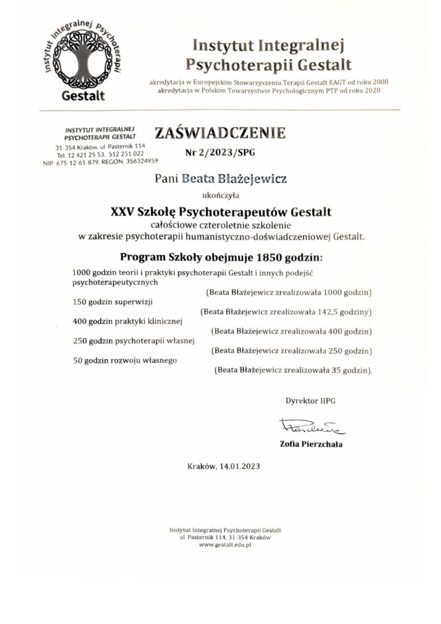 IIPG -Beata Błażejewicz