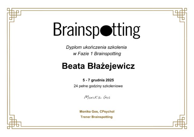 Beata Błażejewicz - Brainspotting 1